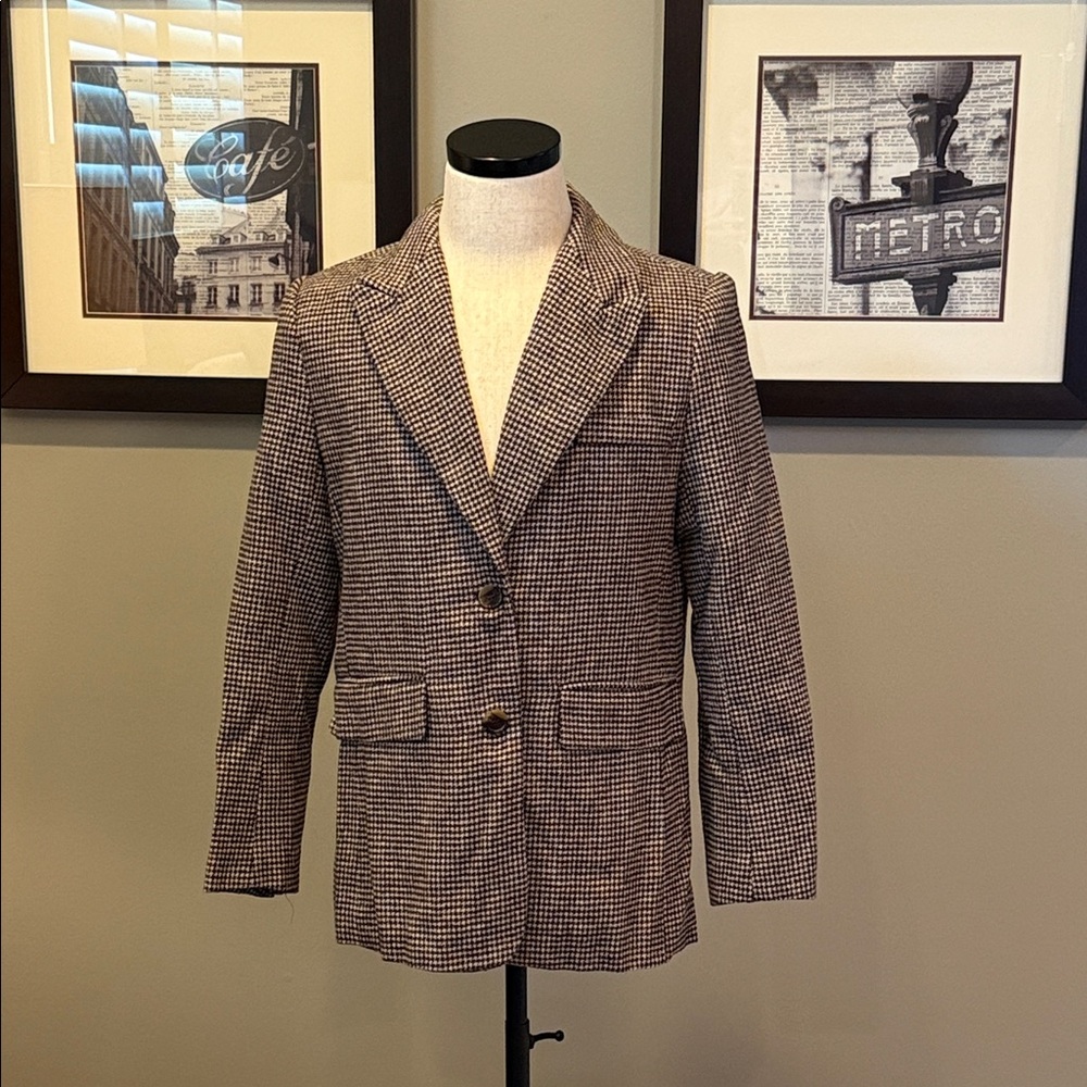 Aster the Label - Brown Houndstooth Blazer